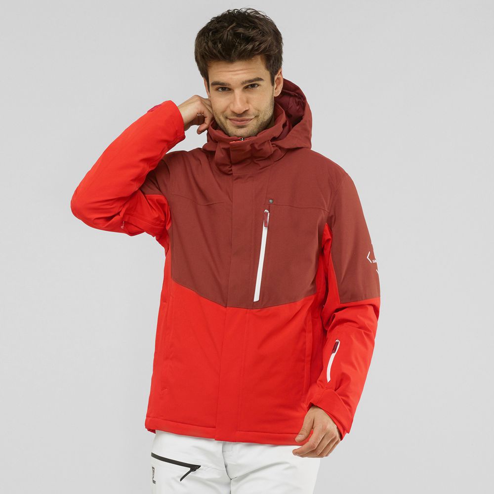 SALOMON SPEED Philippines - Men's Ski Jackets - Coral | 296485-VWA